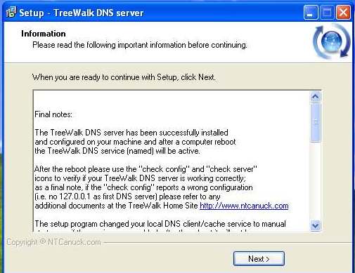 TreeWalk ile DNS Sunucu Calistirma